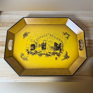 Vintage Nashco Hand Painted Metal Tray 15” x 20”‎